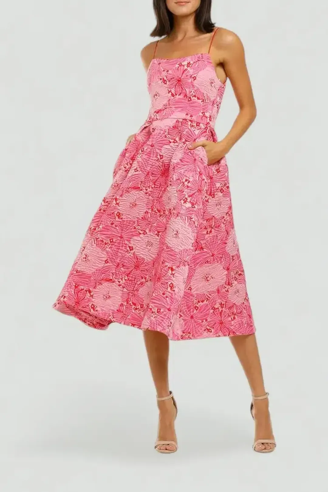 Love Honor Alexia Midi in Pink Floral Size 12 for rent on The Volte - main image