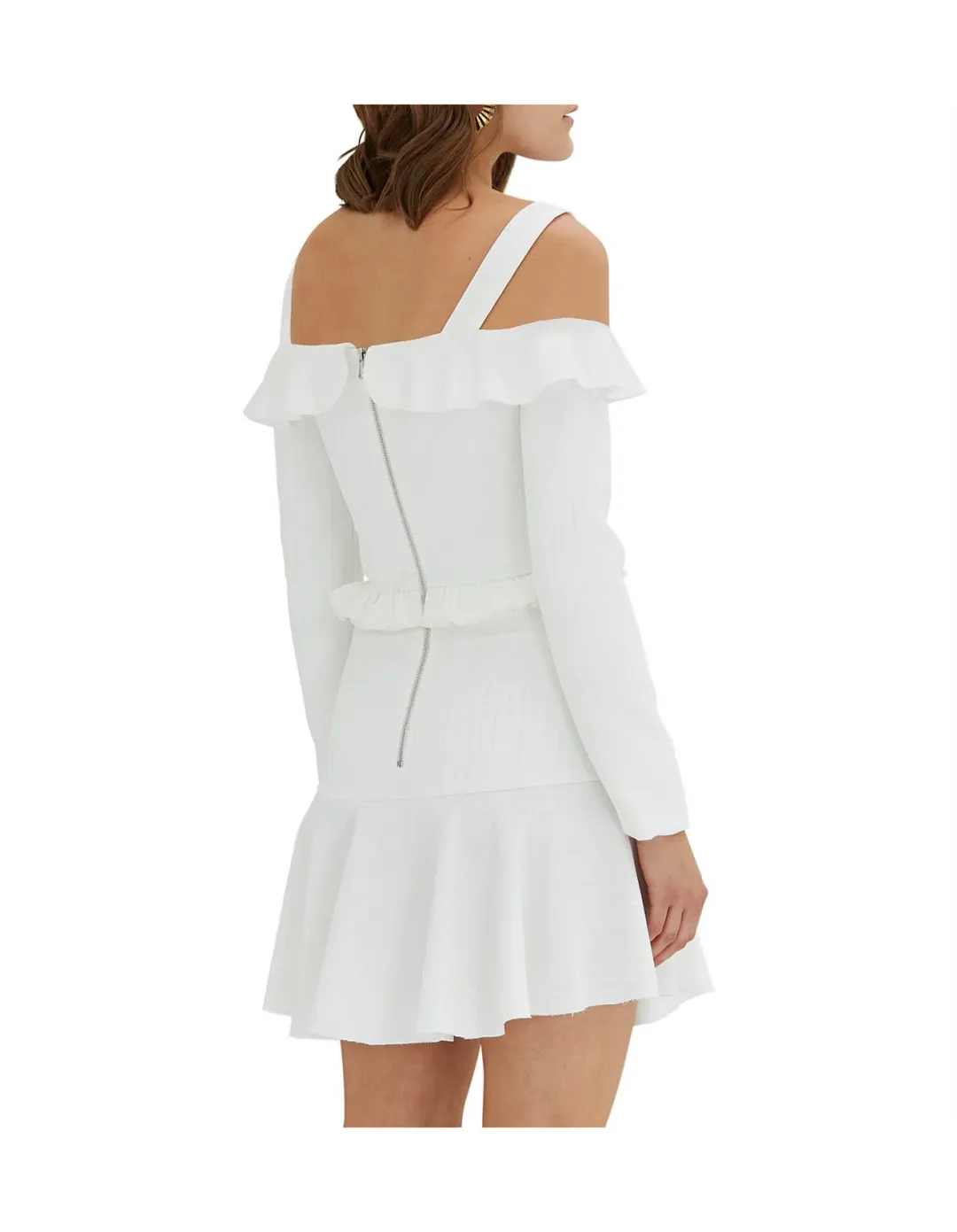 By Johnny Marie Gold Dust Mini Dress White Size 6 for rent on The Volte - main image