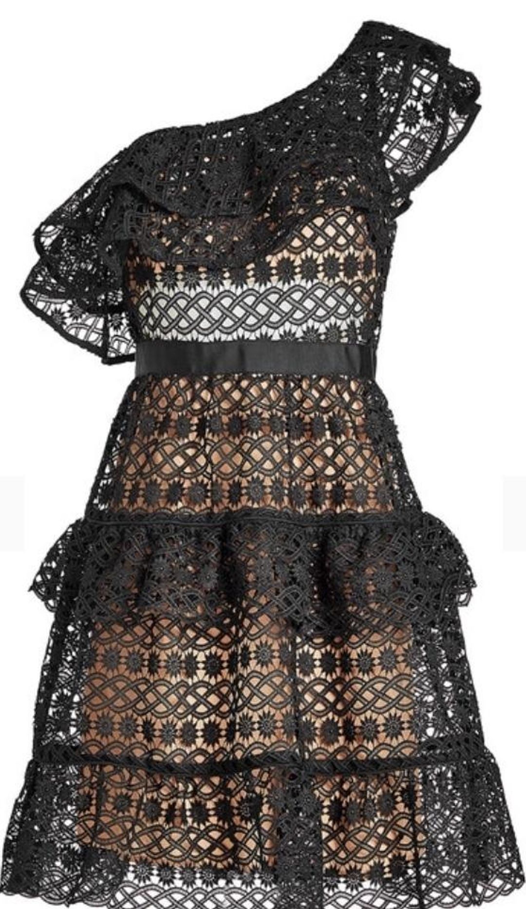 Floral Chain One Shoulder Mini Dress for rent on The Volte - main image