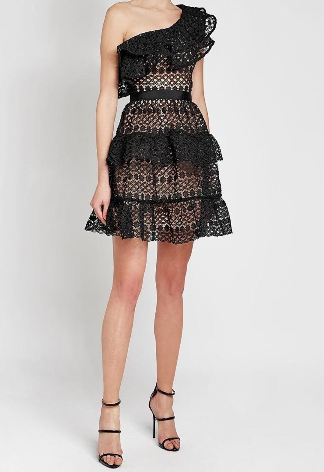 Floral Chain One Shoulder Mini Dress for rent on The Volte - main image