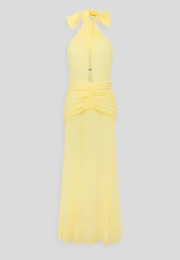 Venroy The Halter Neck Cut Out Dress in Pastel Yellow Size 6 for rent on The Volte - image 4