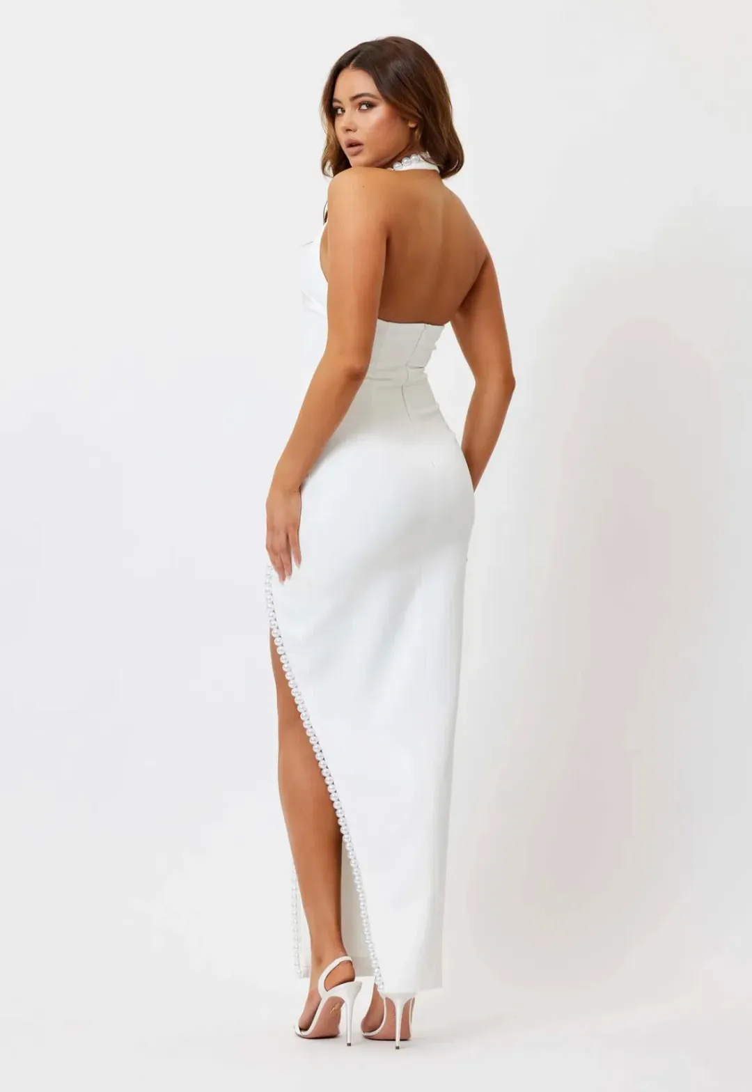Bianca and Bridgett Laura Pearl Dress White Size 10 for rent on The Volte - main image