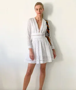 Zimmermann Ryker Broderie Dress in White Size 1 / AU 10 for rent on The Volte - image 1
