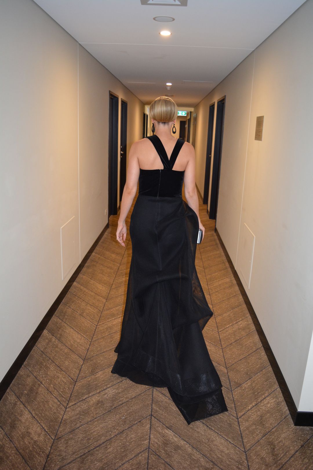 Ae'lkemi Velvet Sculptured Gown Black Size 8 for rent on The Volte - main image