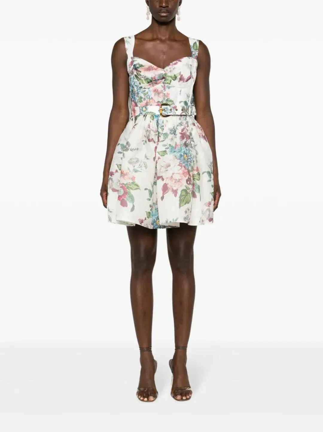 Zimmermann The Matchmaker Mini Dress In Ivory Barkcloth Print Size 0p/Au 6 for rent on The Volte - main image
