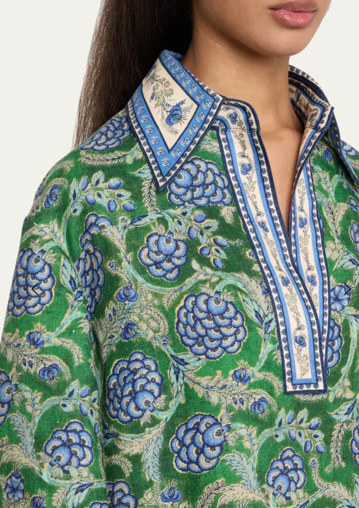 Zimmermann The Junie Tunic Dress in Green/Blue Floral Size 0/Au 8 - Image 3