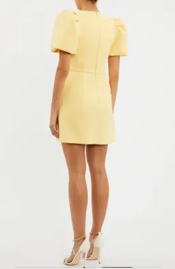 Rebecca Vallance Chloe Bow Mini Dress Yellow Size 12 for rent on The Volte - image 4