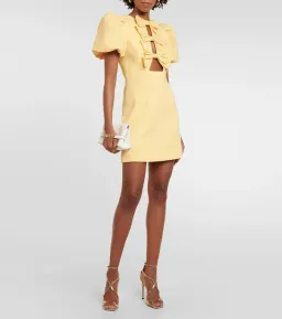 Rebecca Vallance Chloe Bow Mini Dress Yellow Size 12 for rent on The Volte - image 1
