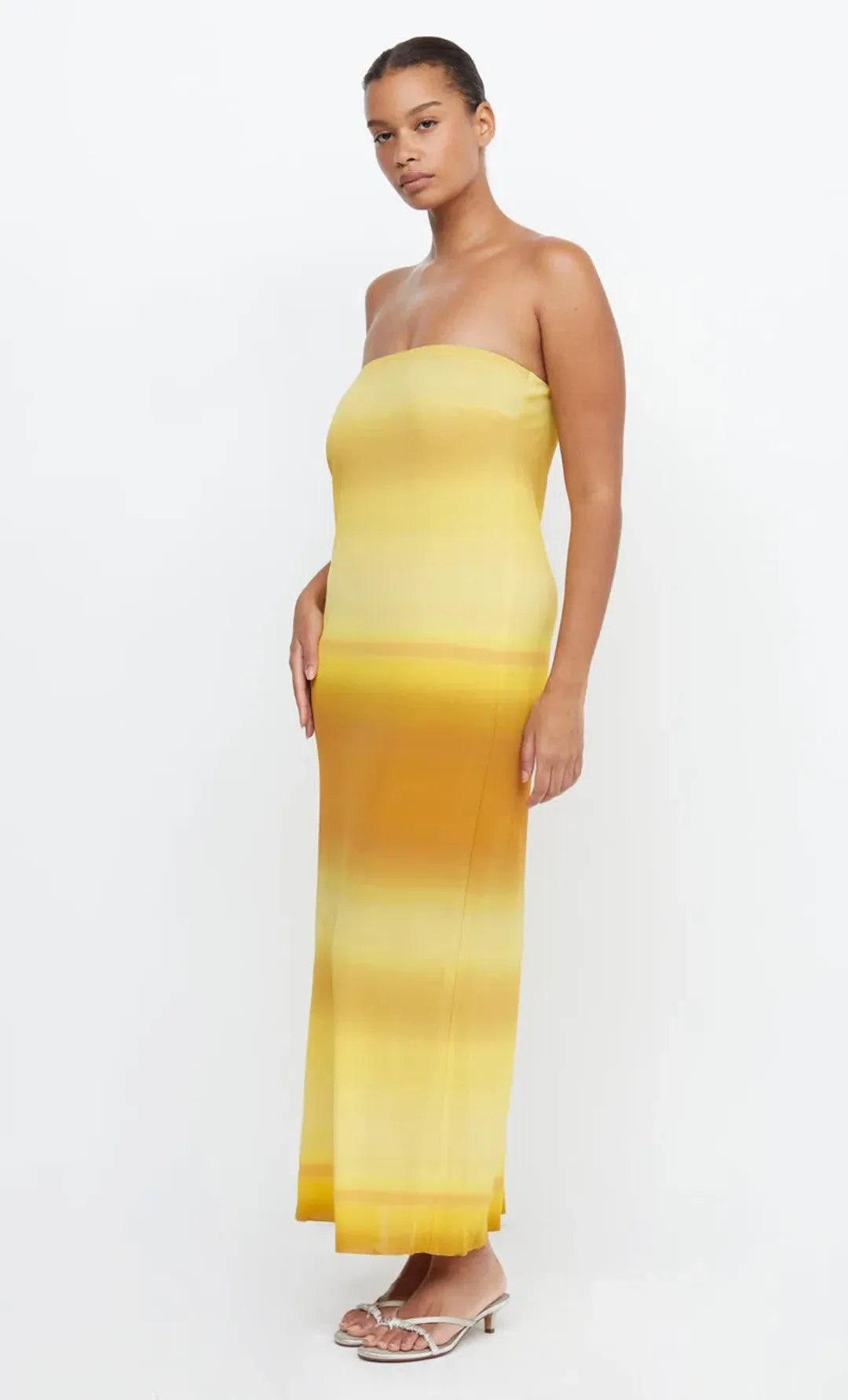 Bec & Bridge Amara Strapless Dress Yellow Size 6 for rent on The Volte - main image