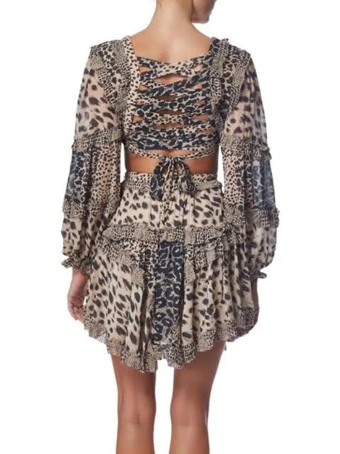 Zimmermann Allia Cut Out Mini Dress Print Size 0 / AU 8 for rent on The Volte - main image