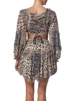 Zimmermann Allia Cut Out Mini Dress Print Size 0 / AU 8 for rent on The Volte - image 3