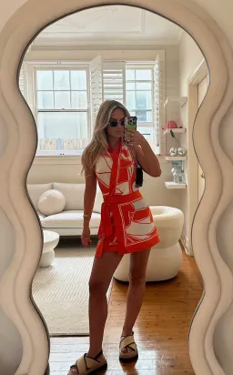 Sir the Label Ramona Wrap Halter Mini Dress Print Size 10 for rent on The Volte - image 1