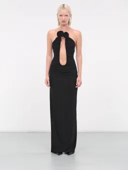 Magda Butrym Plunge Maxi Dress Black Size 6 for rent on The Volte - image 3
