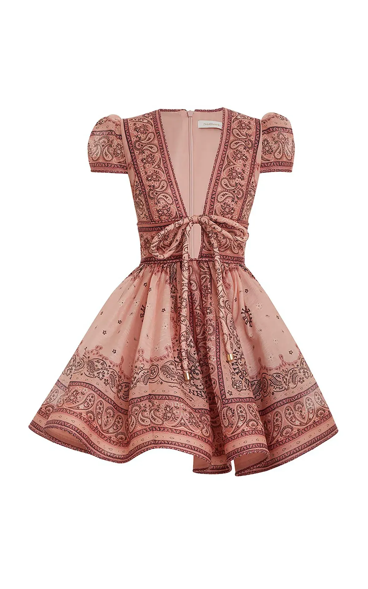 Zimmermann Matchmaker Structured Mini Dress in Pink Bandana Size 0 / AU 8 - Image 4
