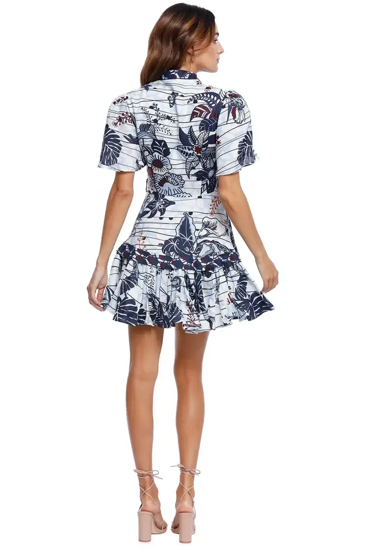 Leo Lin La Casa Linen Mini Dress Print Size 6 - Image 2