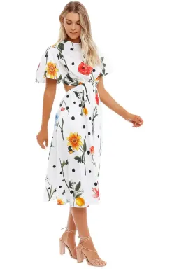 Leo Lin La Flor Midi Dress in Multi Floral Size 14 for rent on The Volte - image 6