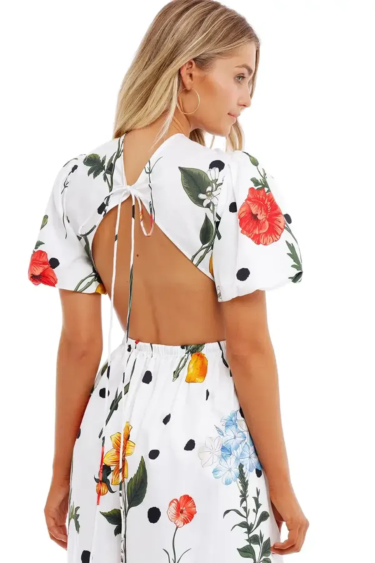 Leo Lin La Flor Midi Dress in Multi Floral Size 8 - Image 3