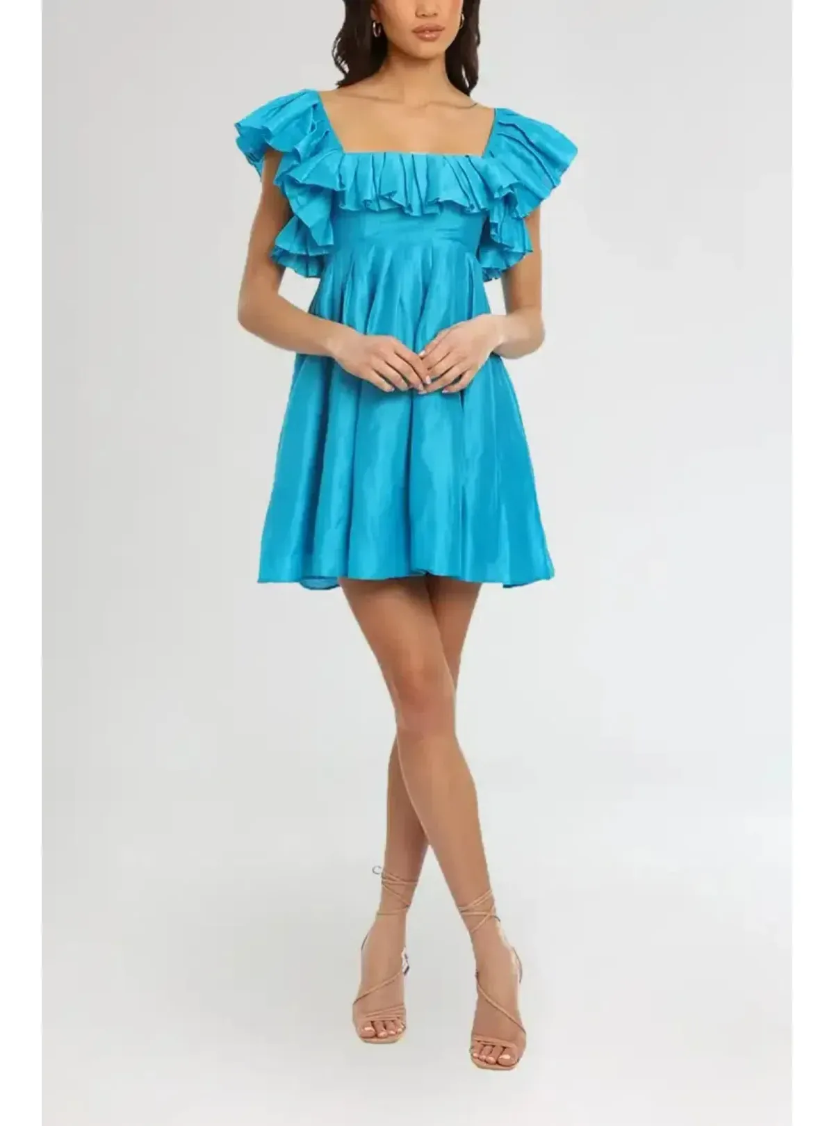 Leo Lin Azure Mini Dress in Blue Size AU 12 - Image 1