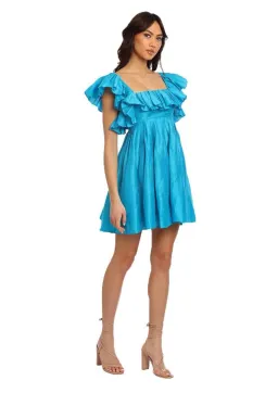 Leo Lin Azure Mini Dress in Blue Size 6 for rent on The Volte - image 1