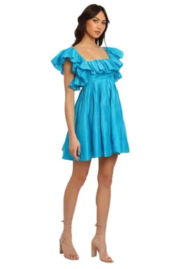 Leo Lin Azure Mini Dress in Blue Size 6 for rent on The Volte - image 4