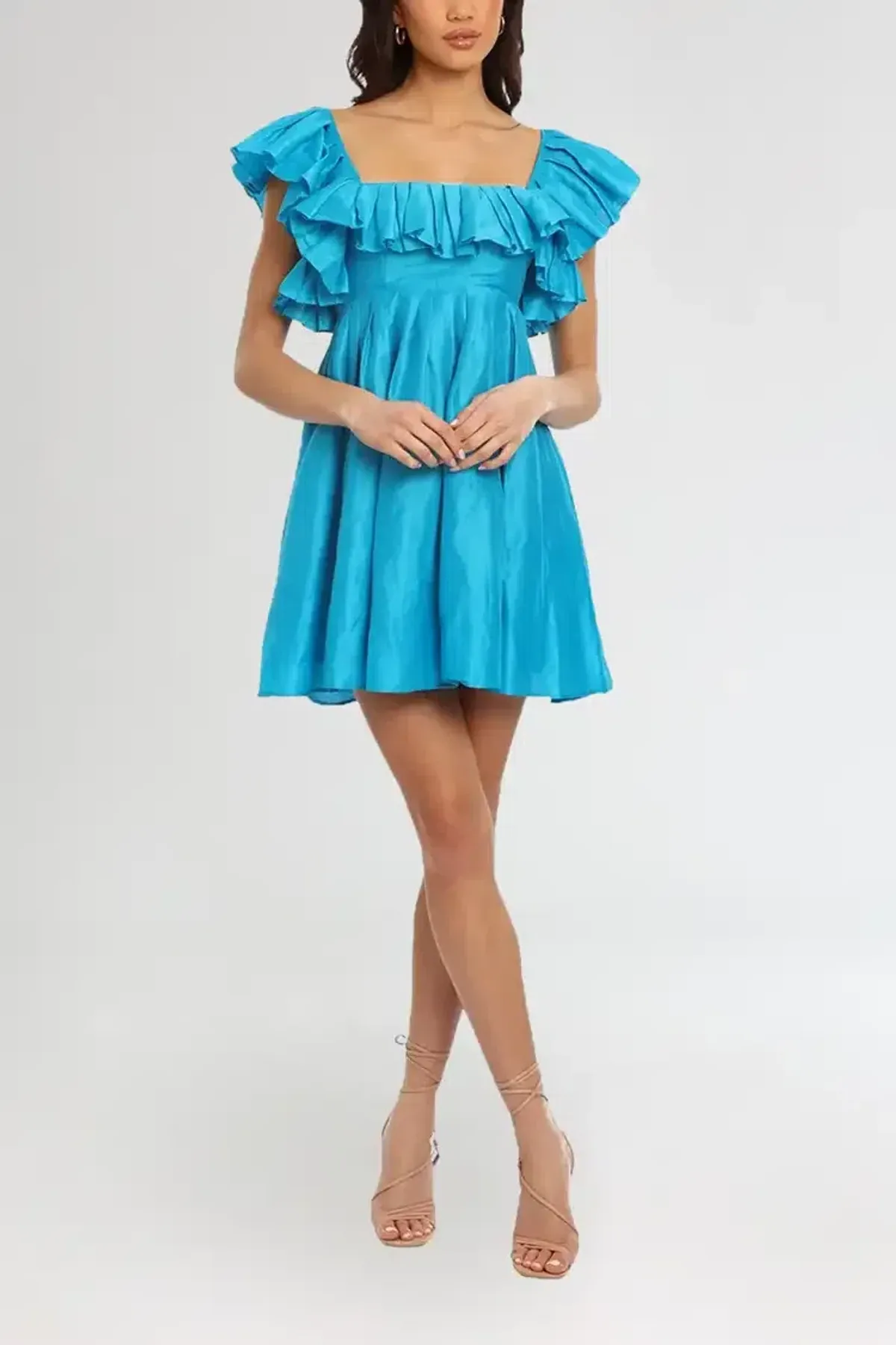 Leo Lin Azure Mini Dress in Blue Size 6 - Image 2