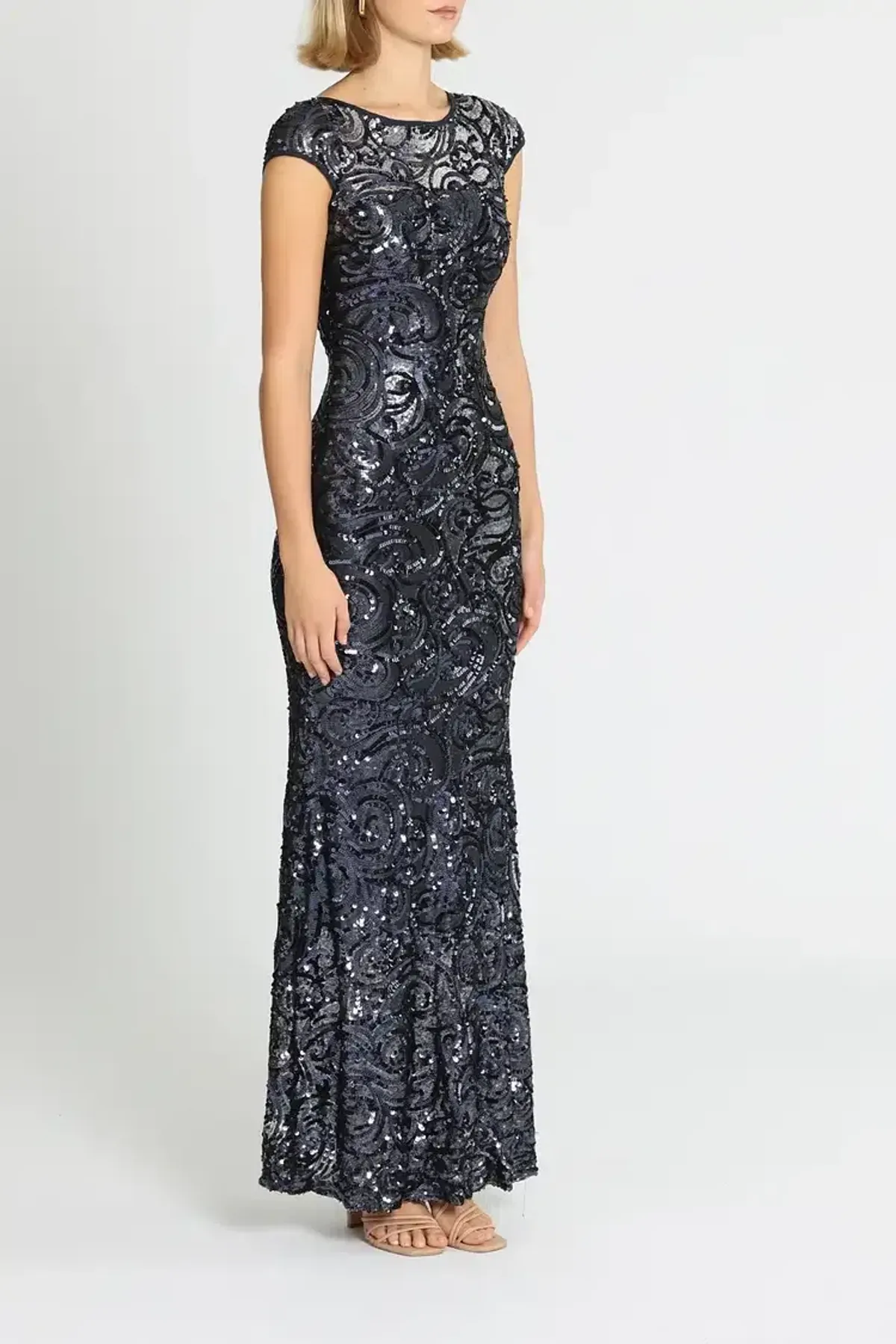 Langhem Katia Sparkle Gown in Navy Size 14 - Image 2