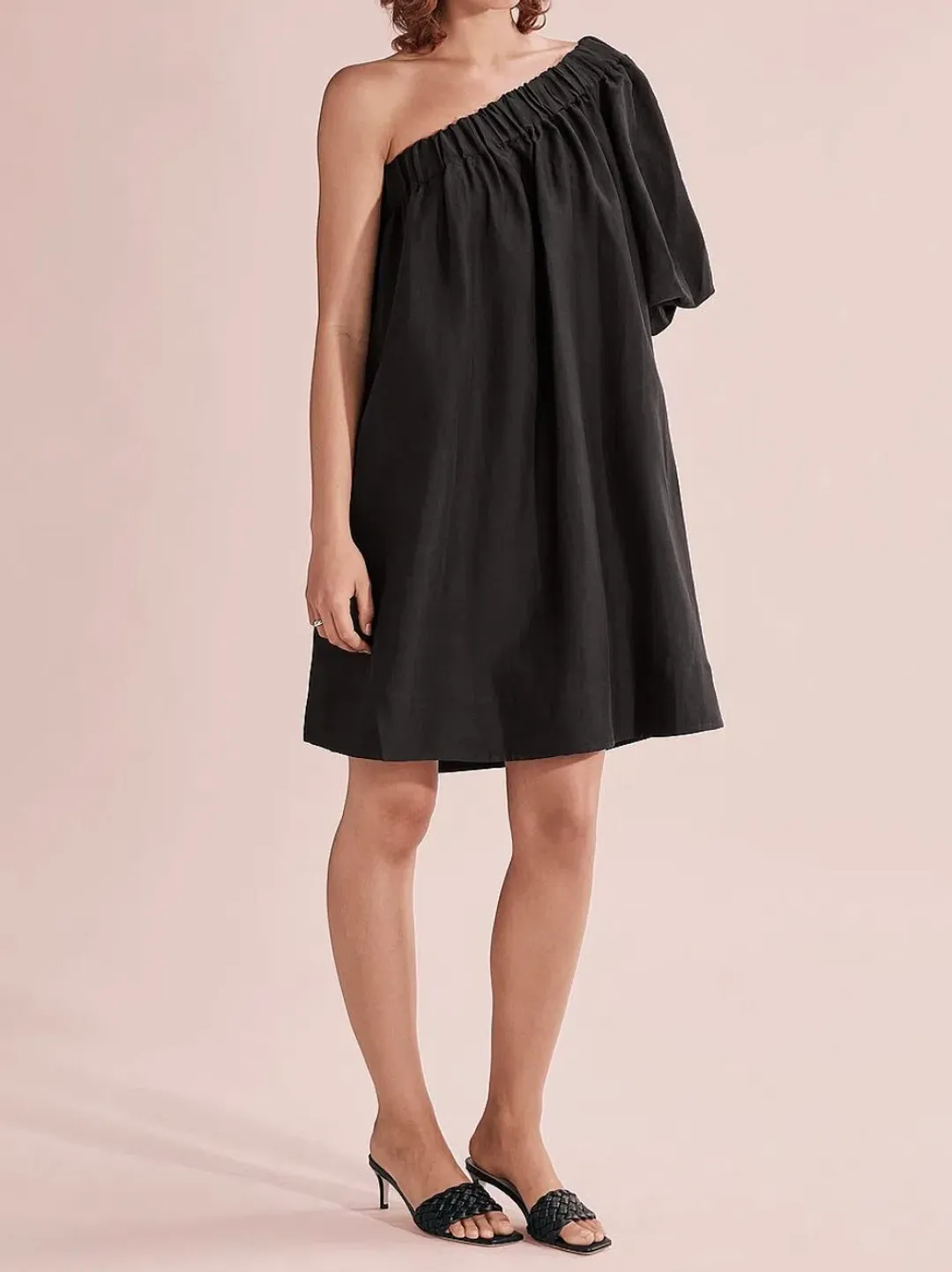 Country Road One Shoulder Mini Dress Black Size 6 for rent on The Volte - main image