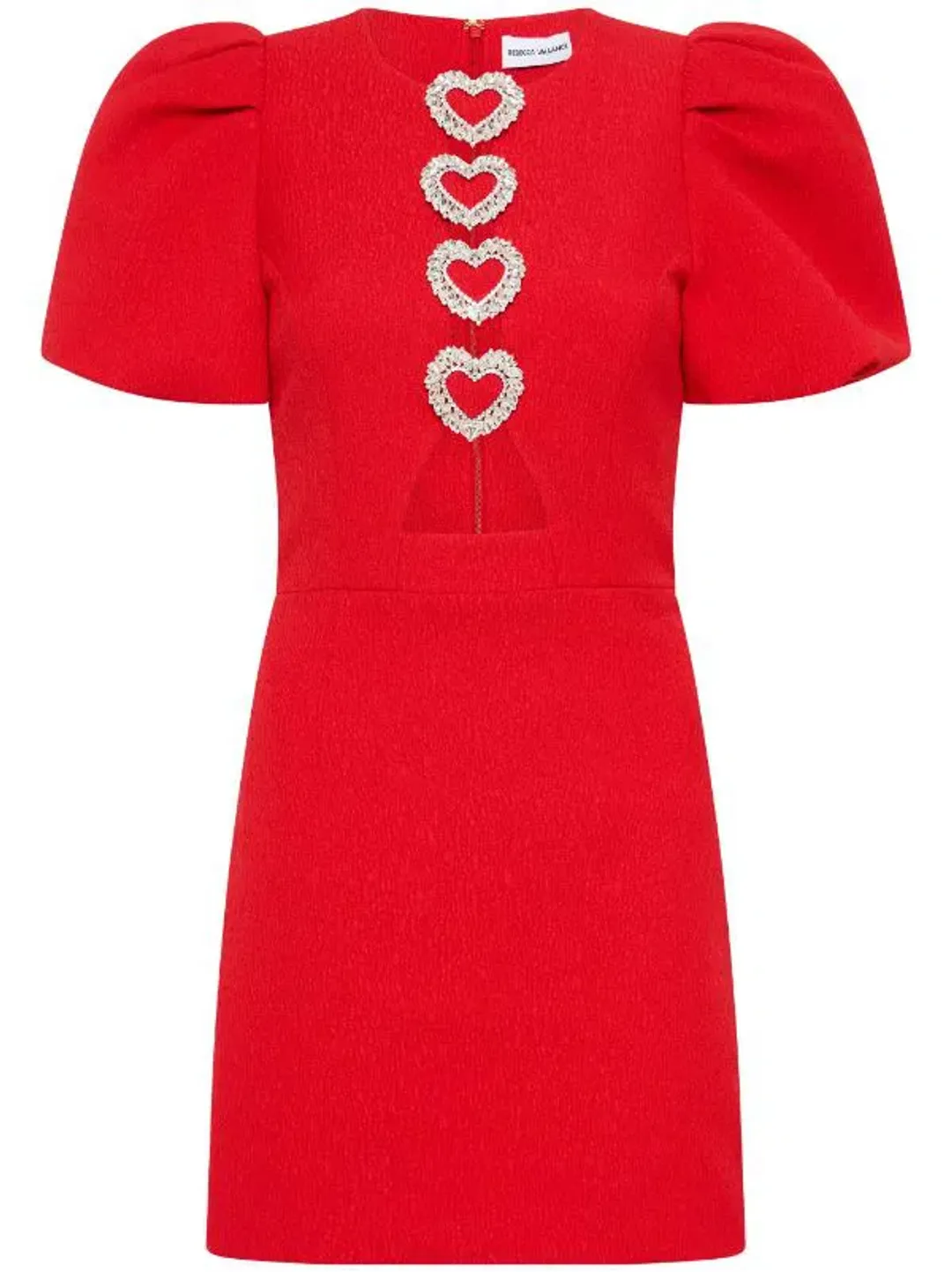 Rebecca Valence Chiara Puff Sleeve Mini Dress Red Size AU 8 for rent on The Volte - main image