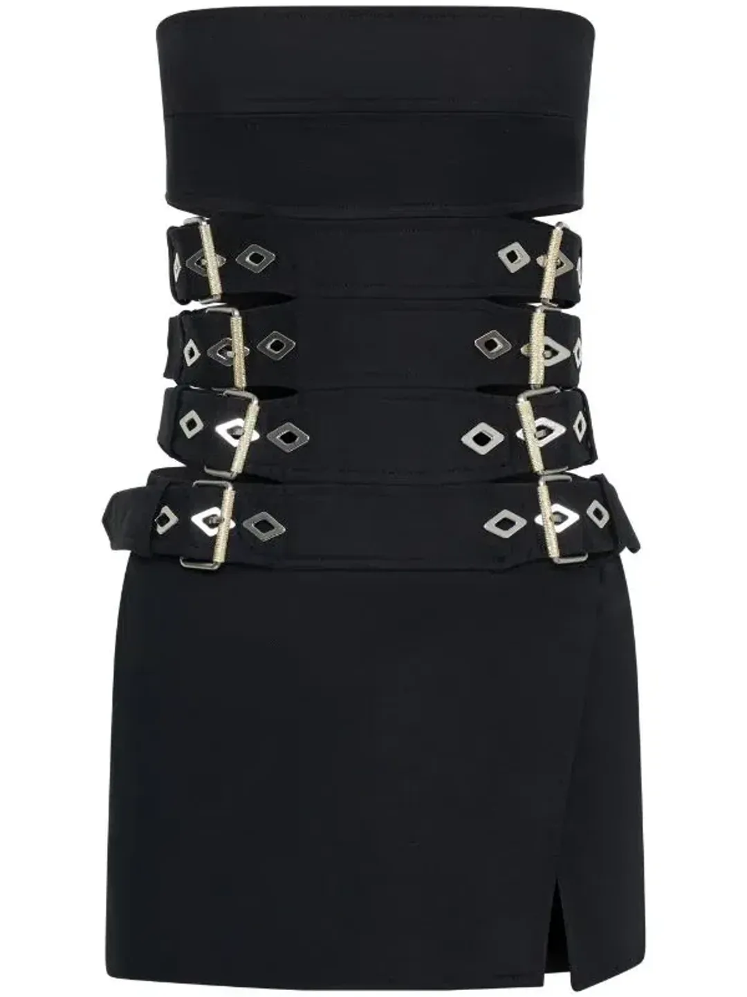 Dion Lee Belt Cinched Mini Dress Black Size AU 10 for rent on The Volte - main image
