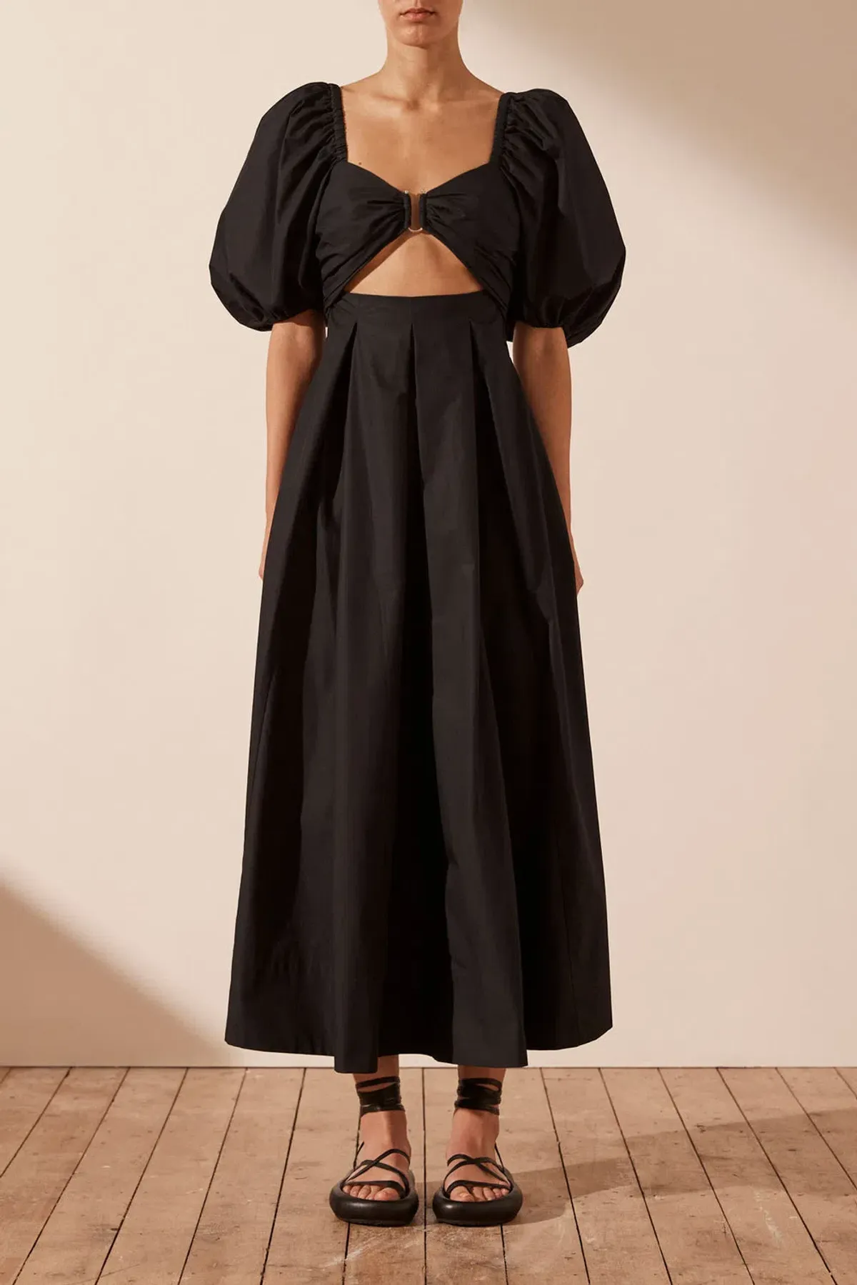 Shona Joy Mareva Midi Dress Black Size AU 12 - Image 2