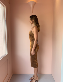 Bec & Bridge Bronze Baby Midi Dress Brown Size 8 for rent on The Volte - image 4