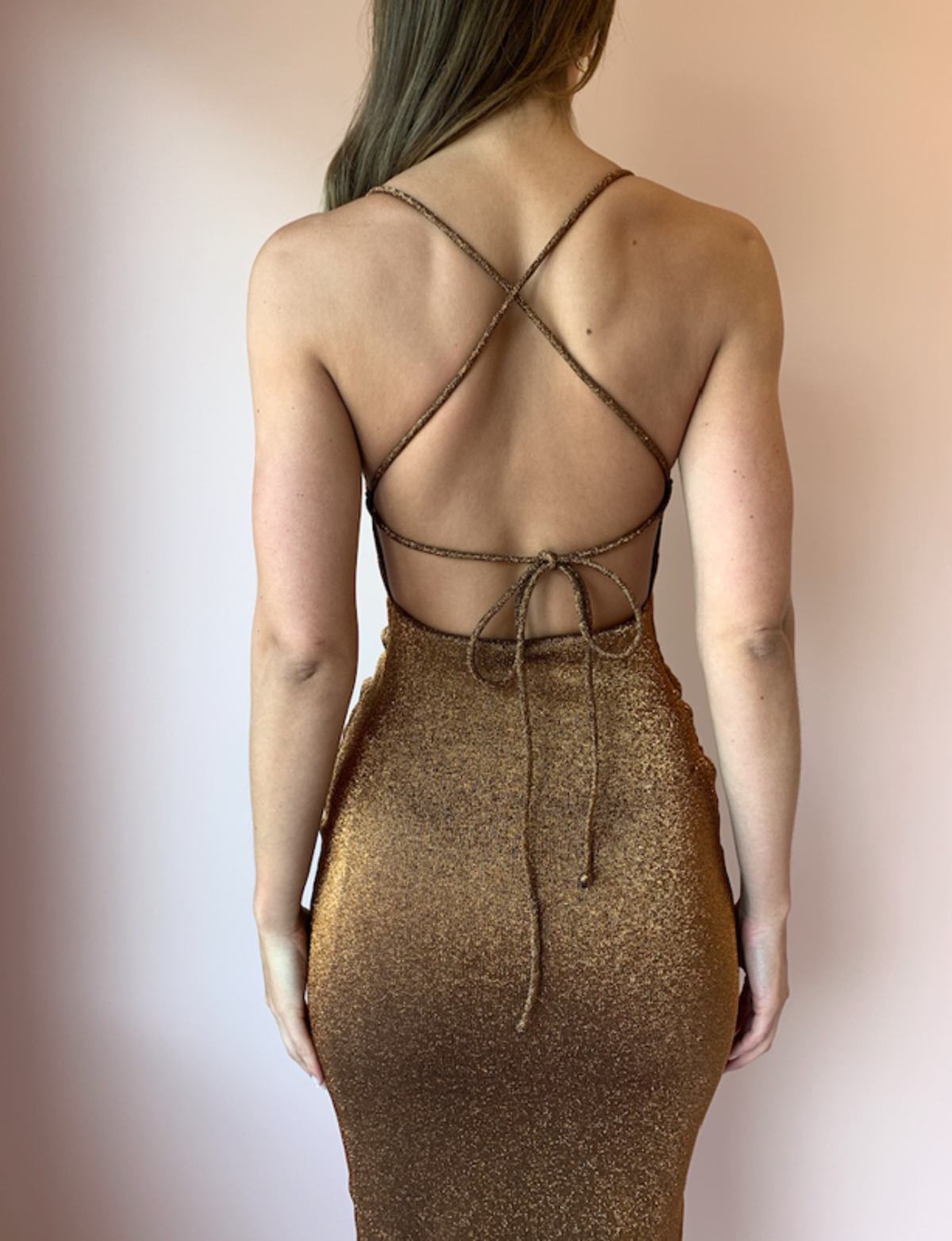 Bec & Bridge Bronze Baby Midi Dress Brown Size 8 - Image 5