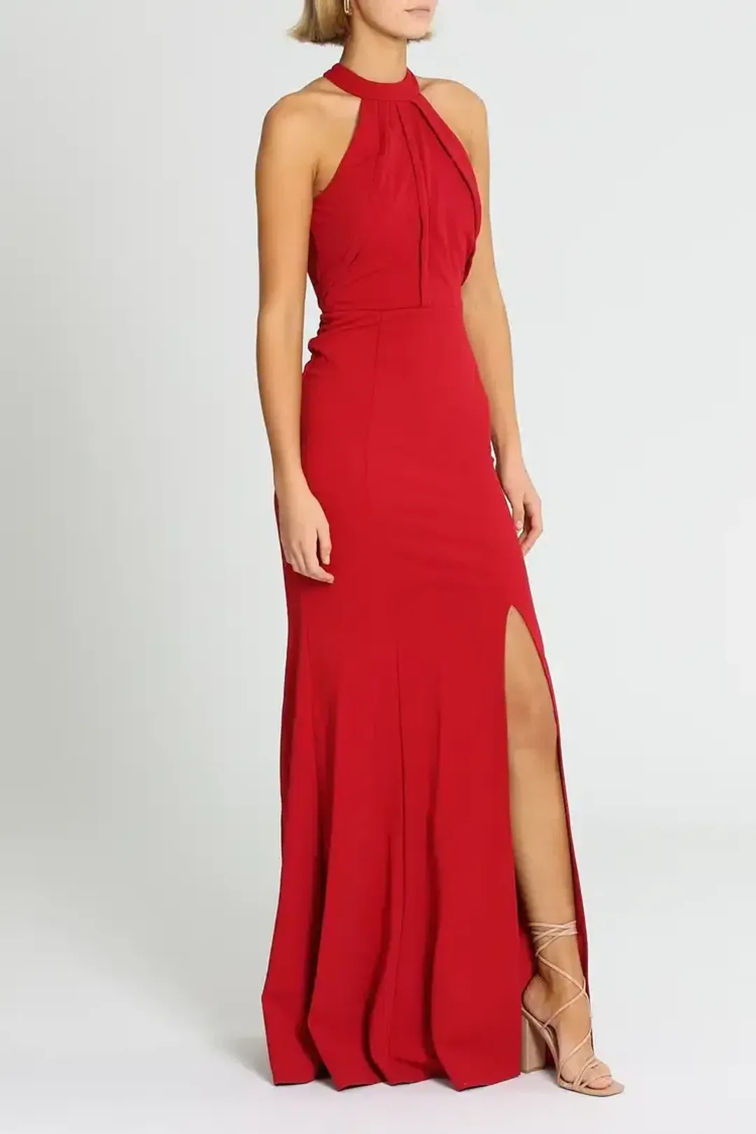 L'amour High Neck Scuba Crepe in Cherry Size AU 16 for rent on The Volte - main image