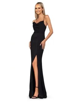 Bariano Valentine Cowl Neck Strappy Back Gown Black Size AU 12 for rent on The Volte - image 2