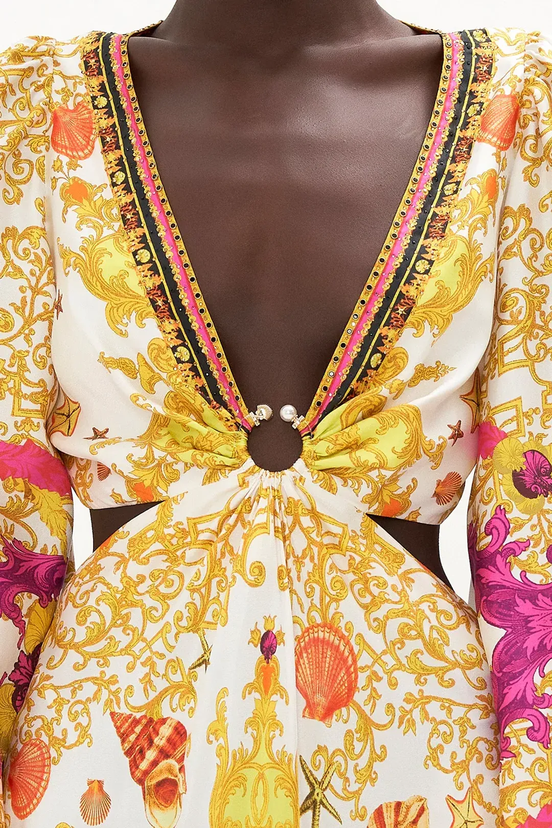 Camilla Squid Squad - U-Ring Cut Out Dress Yellow Multi Size S / AU 10 for rent on The Volte - main image