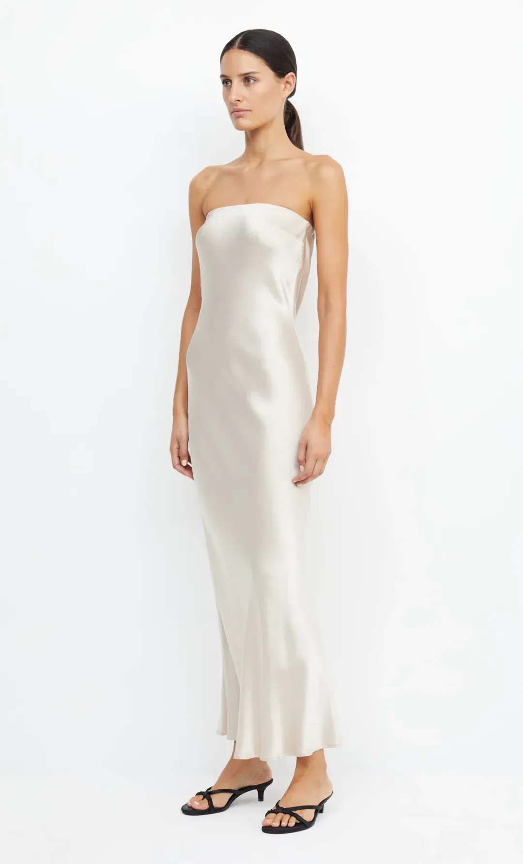 Bec and Bridge Strapless Moondance Dress in Sand Size 8 for rent on The Volte - main image