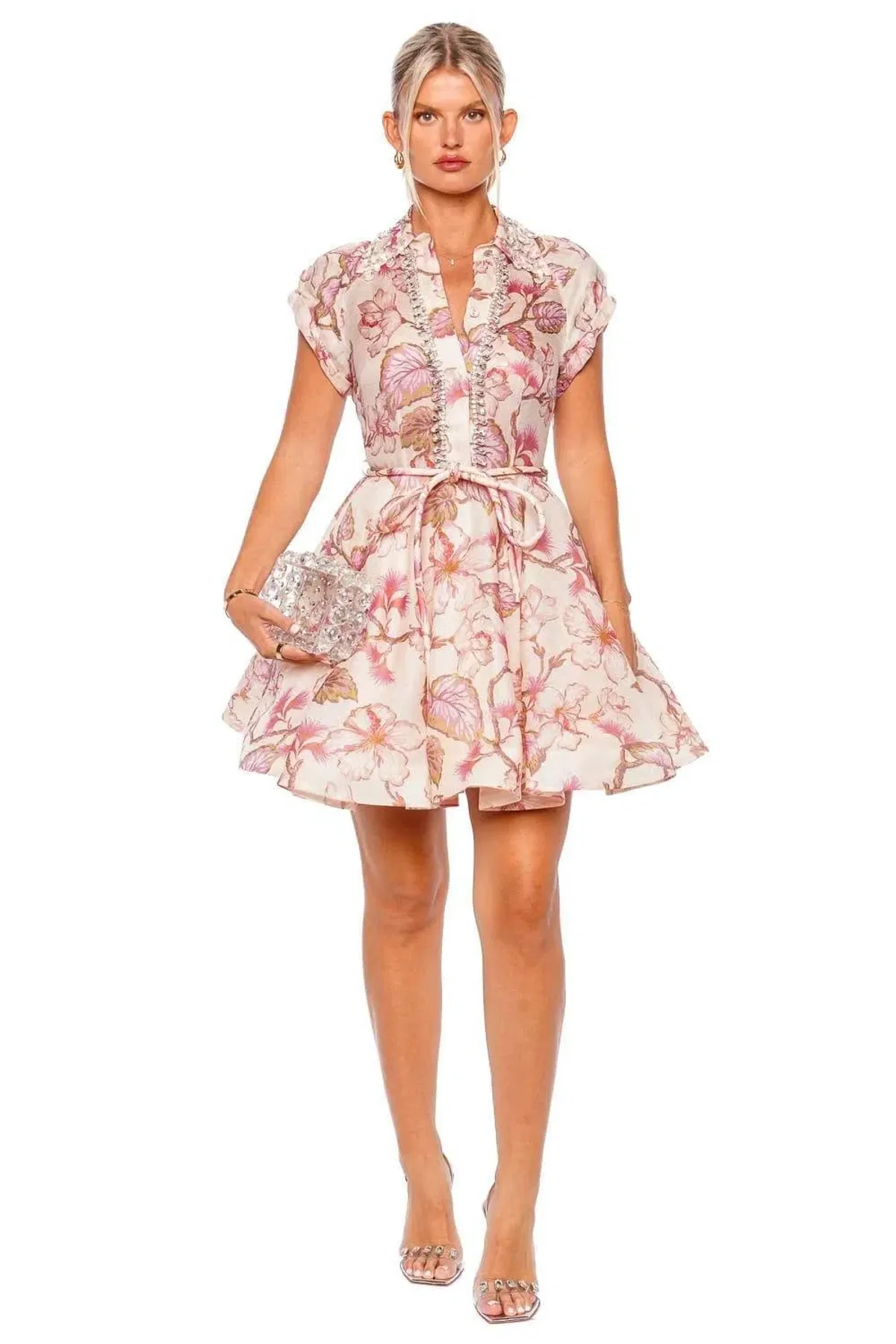 Zimmermann Matchmaker Flip Dress Pink Floral Size 2/ AU 12 - Image 1