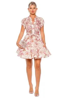 Zimmermann Matchmaker Flip Dress Pink Floral Size 2/ AU 12 for rent on The Volte - image 1