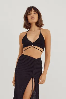 Sovere Studio Abicus Knit Top and Skirt Set Black Size 8 for rent on The Volte - image 2