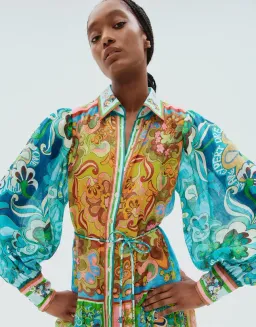 Alemais Dreamer Shirt Midi Dress Multi Size 16 for rent on The Volte - image 4