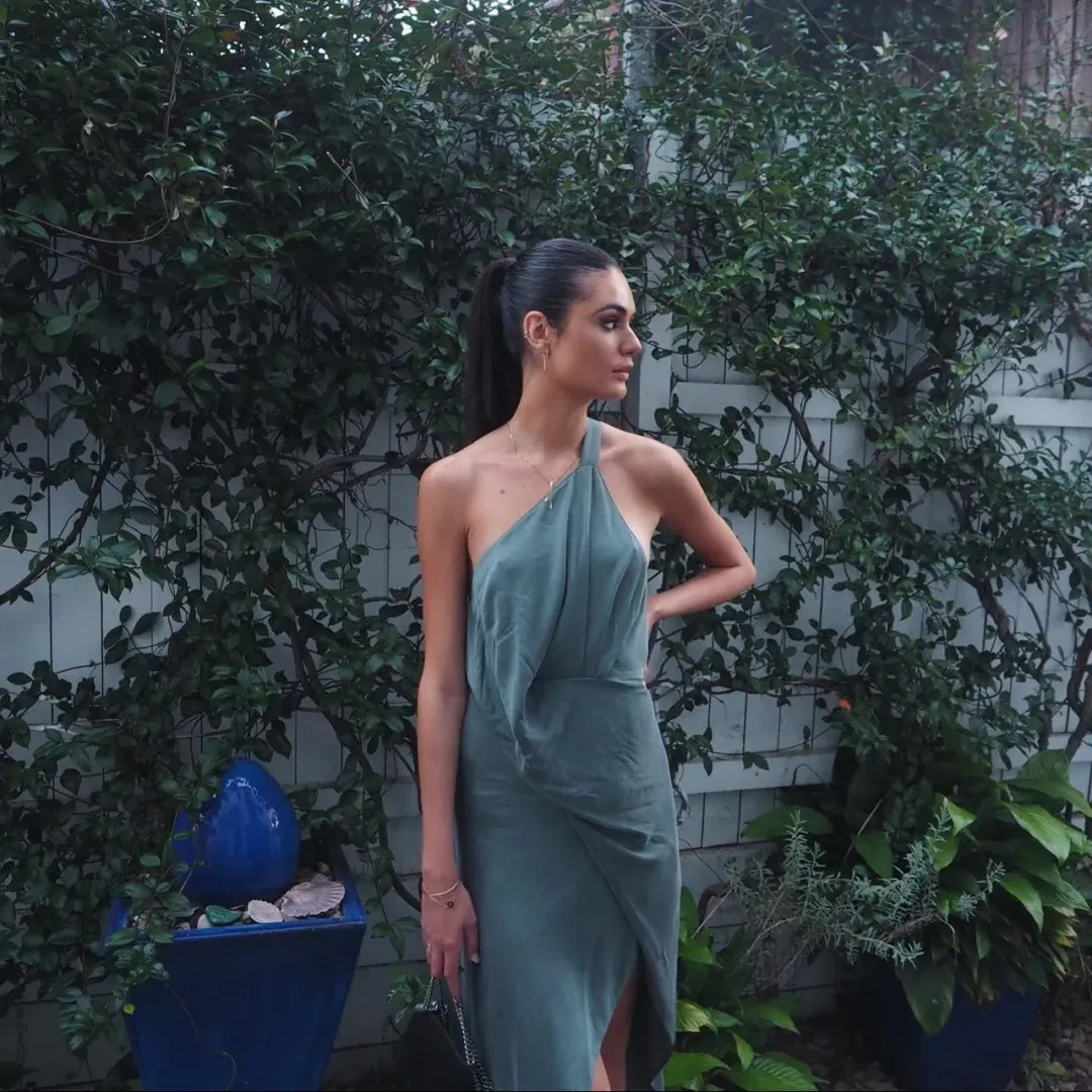 One Fell Swoop Harlequin Dress in Viridian Size 6 for rent on The Volte - main image