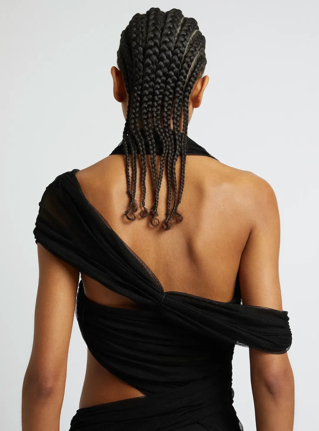 Christopher Esber Veiled Wrap Dress Black Size 8 for rent on The Volte - main image