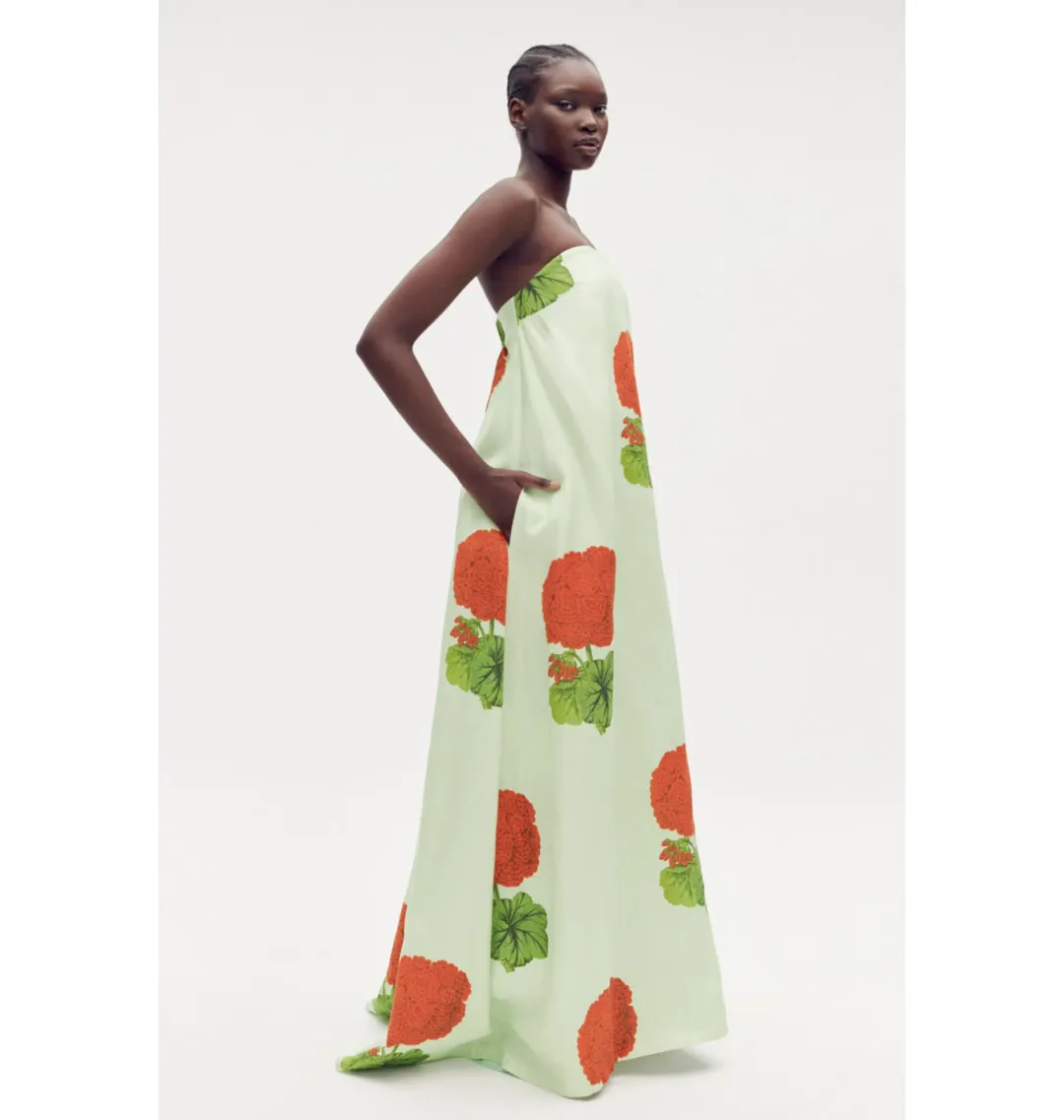 Oroton Posie Geranium Print Gown Sea Spray Size AU 12 for rent on The Volte - main image