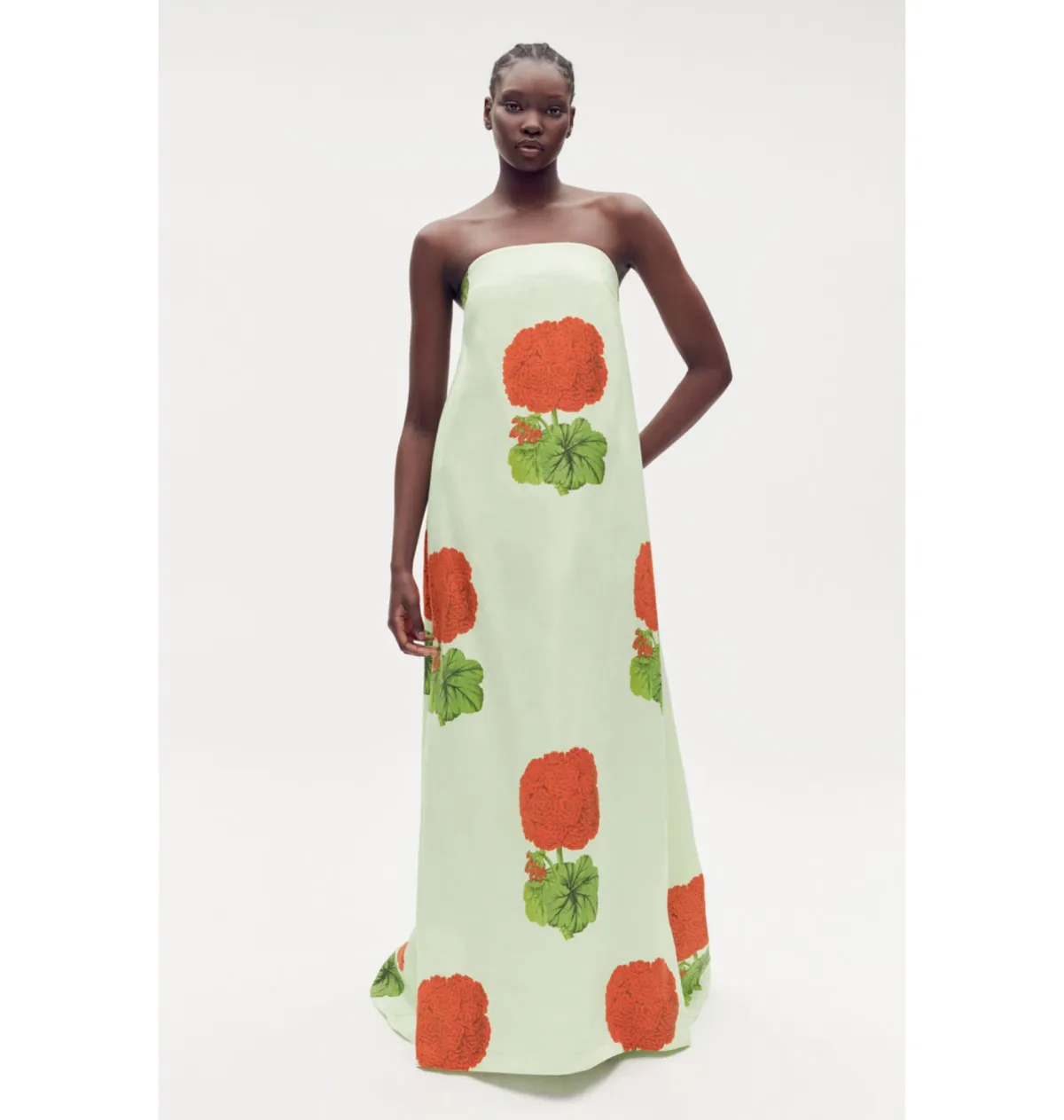 Oroton Posie Geranium Print Gown Sea Spray Size AU 12 for rent on The Volte - main image