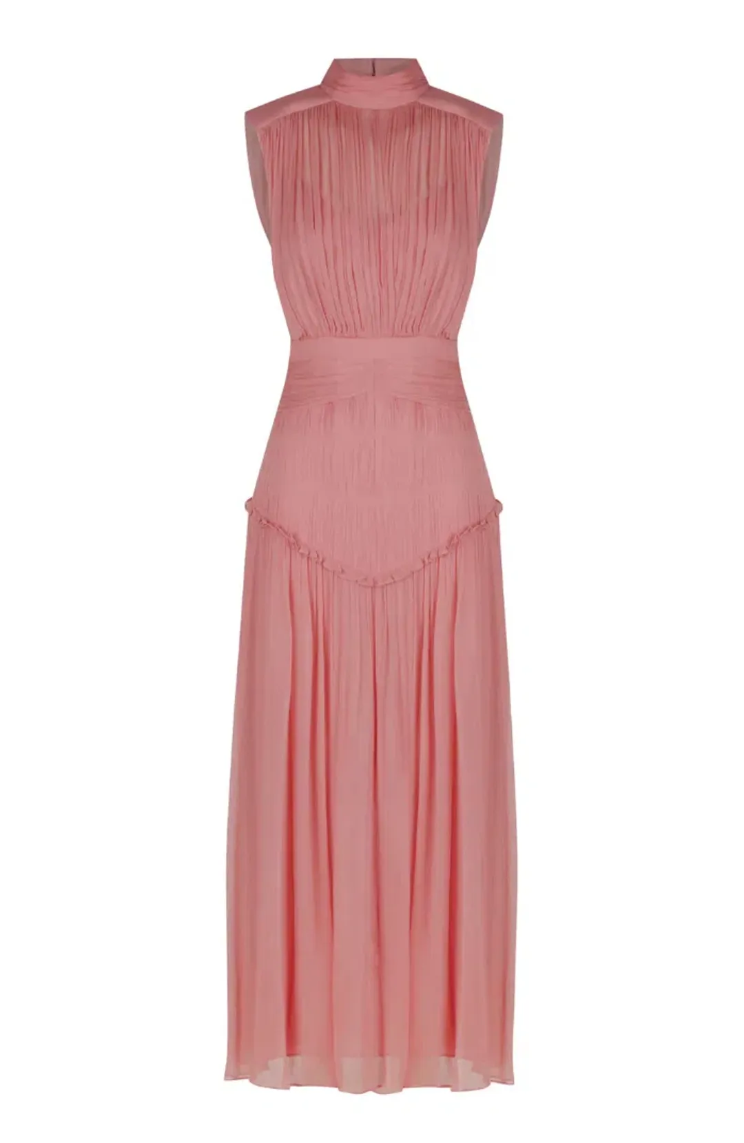 Shona Joy Lauren High Neck Midi Dress Blush Size 6 for rent on The Volte - main image