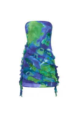 Isabelle Quinn Esme Ruffle Mini Dress Pacific Pansie Size 12 for rent on The Volte - image 3