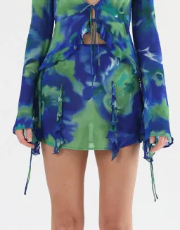 Isabelle Quinn Myla Ruffle Blouse and Mini Skirt Set Multi Size 8/10 for rent on The Volte - image 5