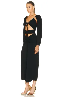 Christopher Esber Ruched Floating Sleeve Tie Dress Black Size 8 for rent on The Volte - image 3