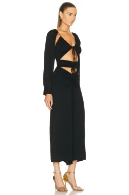 Christopher Esber Ruched Floating Sleeve Tie Dress Black Size 8 for rent on The Volte - image 2