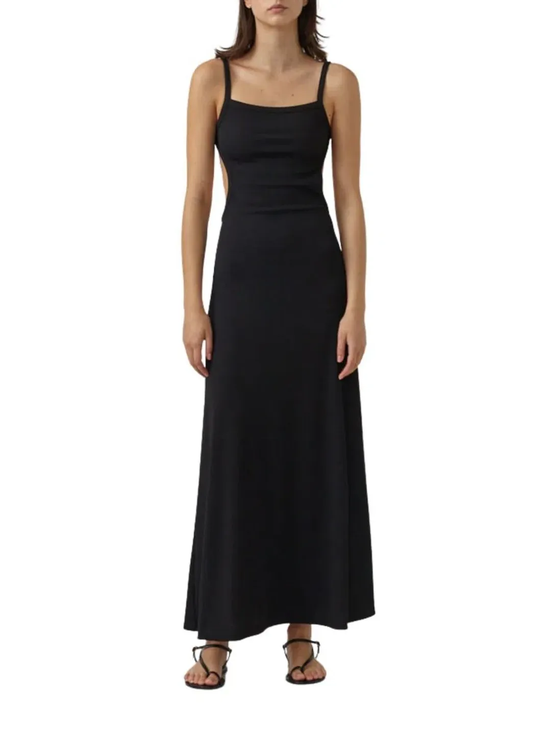 Christopher Esber Backless Wire Back Dress Black Size 12 for rent on The Volte - main image